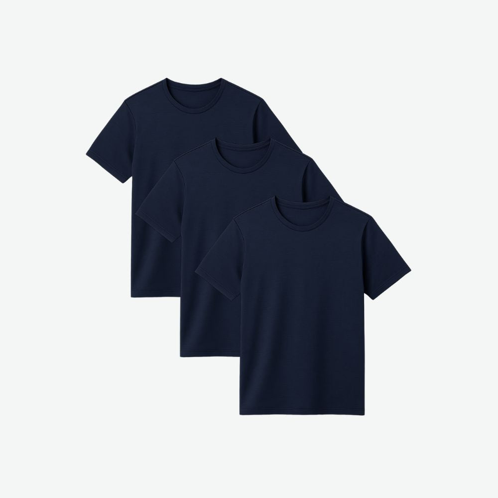 Set of 3 Tech T-Shirts in Navy Blue – Fioranzo Menswear Collection