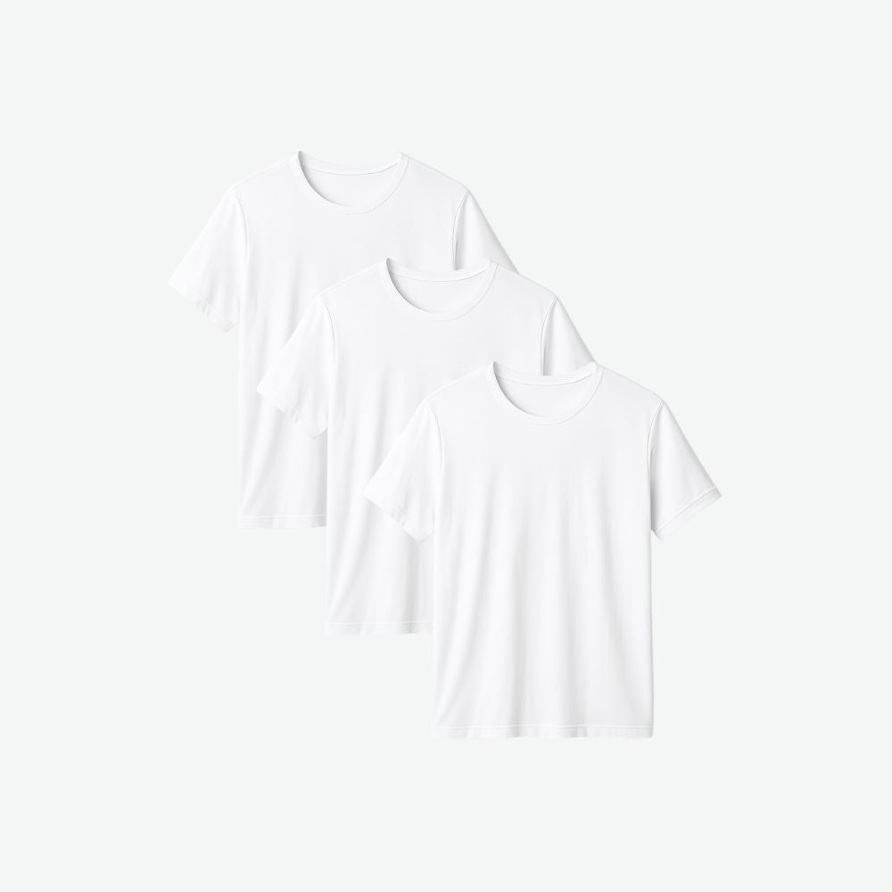 Pack of 3 White Men's Tech T-Shirts – Fioranzo